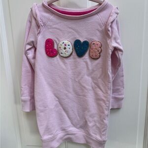Spotted Zebra 3T Girls Pink Sweater Dress w/ Fuzzy Appliqué Love Design VDay